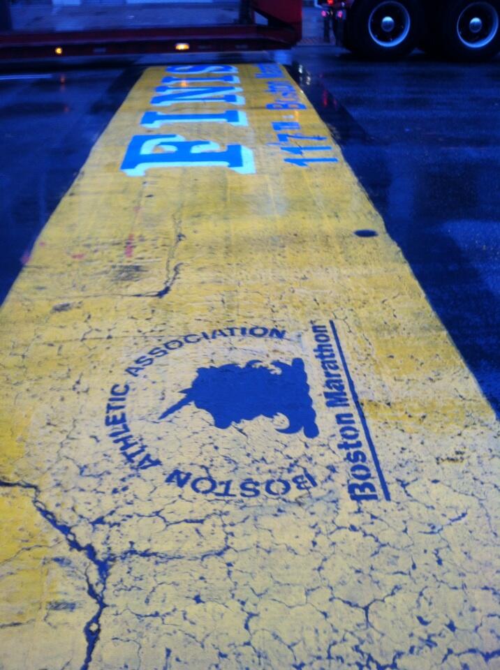 Boston marathon finish line at NCTE convention